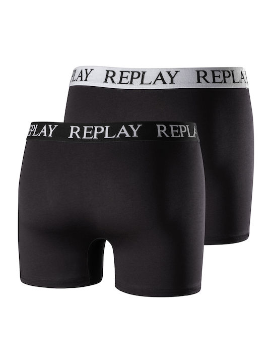 Replay Herren Boxershorts Schwarz 2Packung