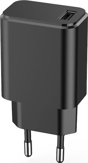 Setty Charger with USB-A Port and Cable USB-C Blacks (GSM106087)