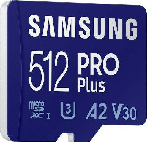 Samsung Pro Plus (2021) microSDXC 512GB U3 V30 A2 UHS-I with Adapter