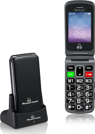 Powertech Sentry Dual III Dual SIM Κινητό με Κουμπιά Μαύρο