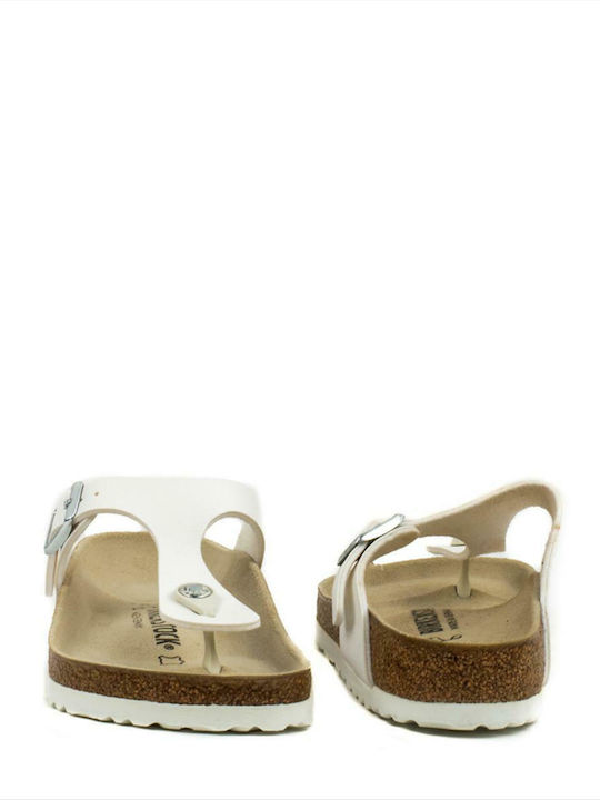 Gizeh Birko-Flor Women's Flat Sandals Anatomic in White Color Regular Fit