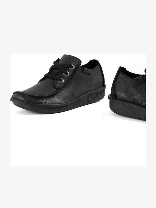 Funny Dream Women's Leather Oxford Shoes Black
