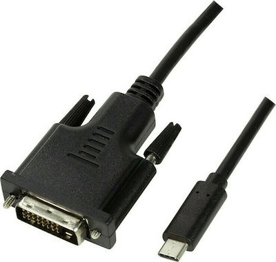 LogiLink USB 2.0 Cable USB-C male - DVI-D male Μαύρο 3m (UA0332)