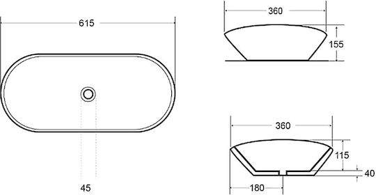 Swiss Aqua Technologies Infinitio Надеждна мивка Керамика 61.5x36x15.5см Белият шахмат