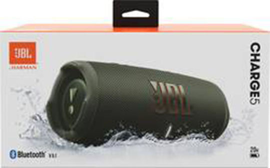 JBL Charge 5 Waterproof Bluetooth Speaker 40W with Battery Life up to 20 hours Green