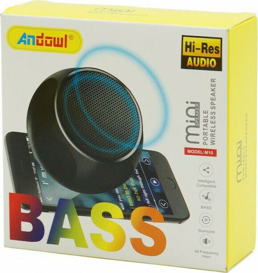 Andowl M10 Ηχείο Bluetooth 3W με Ραδιόφωνο και Διάρκεια Μπαταρίας έως 4 ώρες Μαύρο