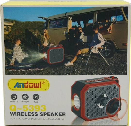Andowl Q-5393 Bluetooth Speaker with Radio Red
