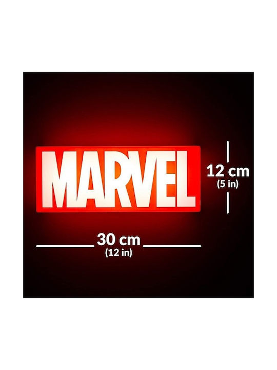 Paladone Детско Декоративно Осветление Marvel Logo Червен 30x12см