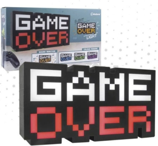 Paladone Παιδικό Διακοσμητικό Φωτιστικό Game Over με Εναλλαγές Χρωματισμών Κόκκινο 30x15.5cm