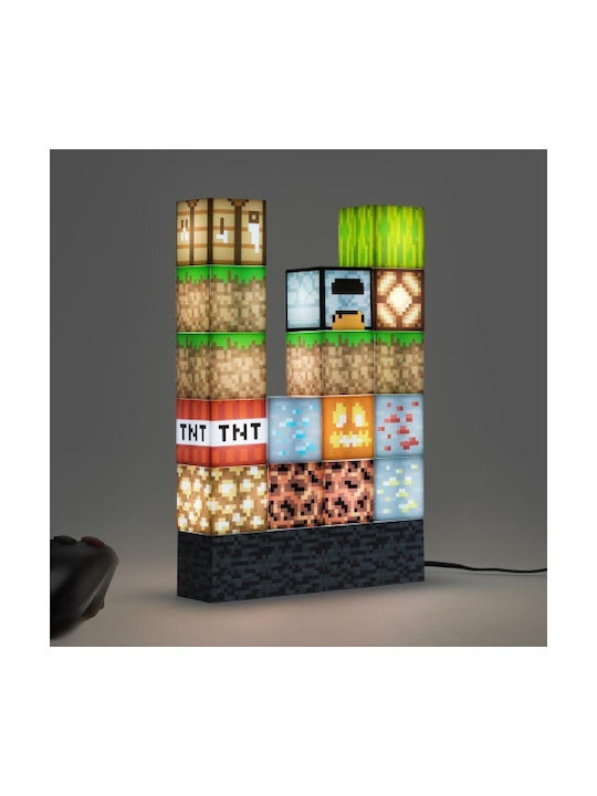 Paladone Led Kids Decorative Lamp Minecraft Block Building Multicolour 20x6x27εκ.
