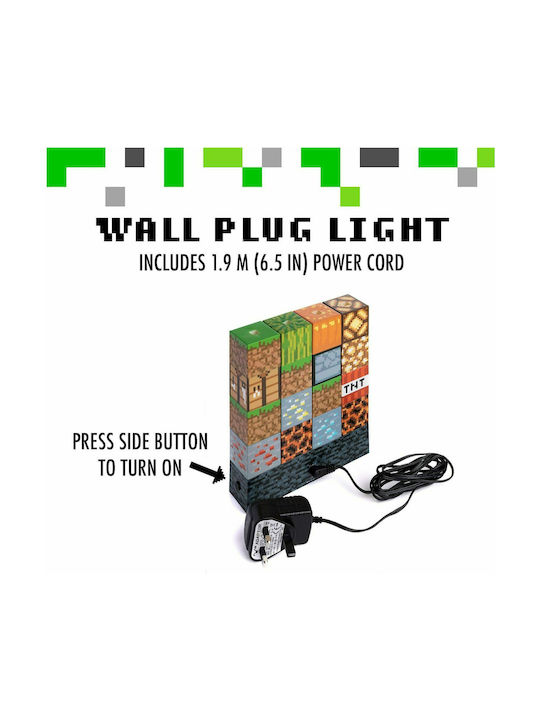 Paladone Led Kids Decorative Lamp Minecraft Block Building Multicolour 20x6x27εκ.