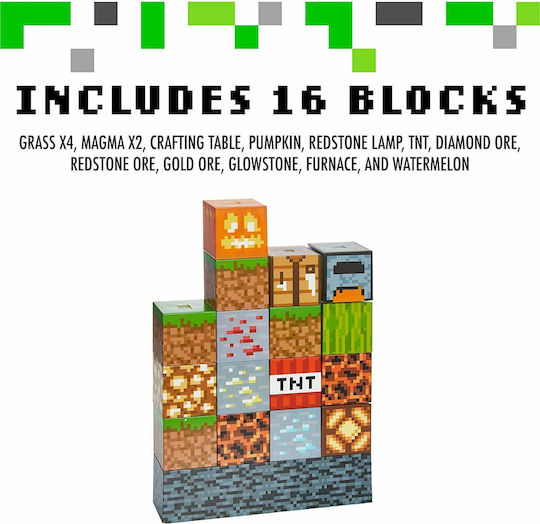 Paladone Led Kids Decorative Lamp Minecraft Block Building Multicolour 20x6x27εκ.
