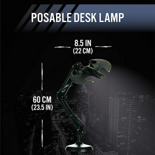Paladone Kinder Schreibtischlampe Batman Batwing Poseable Schwarz 60εκ.