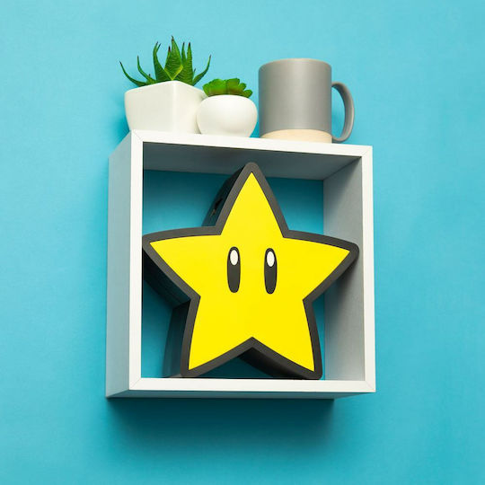 Paladone Lumini LED Lampă de proiecție pentru copii Super Mario Bros Super Star cu Proiecție de Stele Galben 25.5εκ.