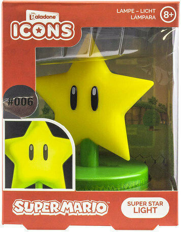 Paladone LED Kinder Dekorative Lampe Super Mario Bros Super Star Gelb