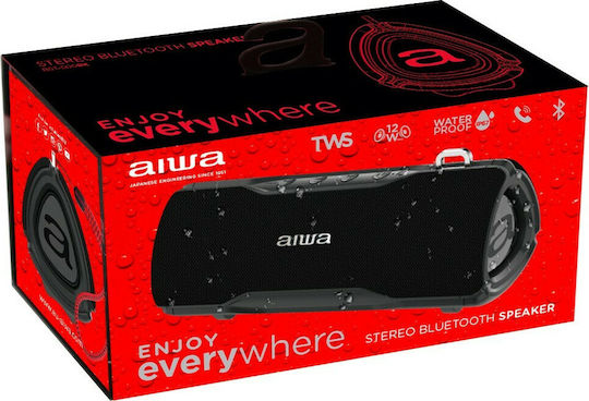Aiwa BST-500 Waterproof Bluetooth Speaker 12W with Battery Life up to 8 hours Black