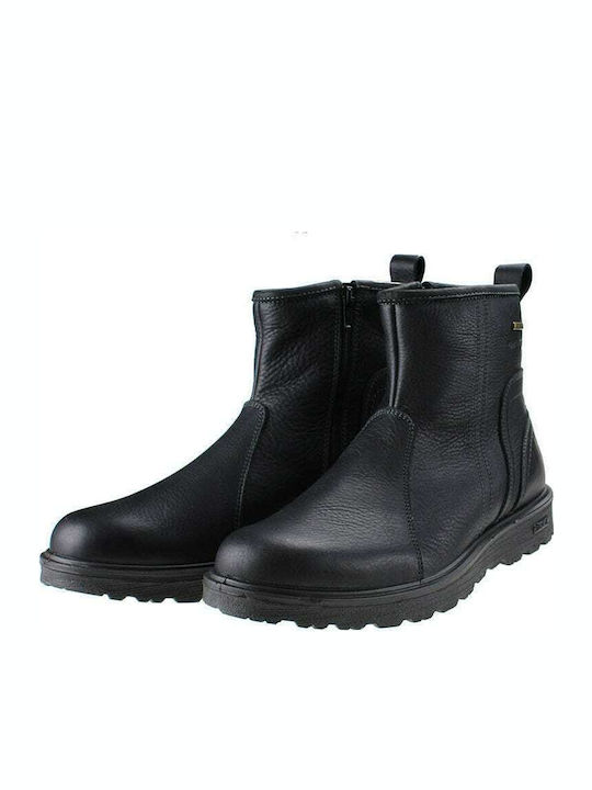 Leder Schwarz Herrenstiefel Wasserdicht Anatomisch mit Reißverschluss