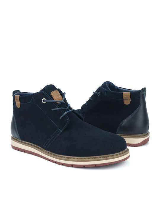 Suede Navy Blue Men's Boots
