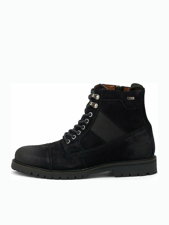 S.Oliver Men's Leather Military Boots Navy Blue