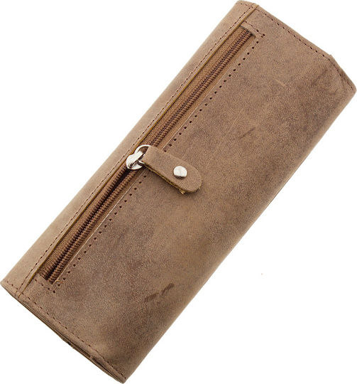 Lavor Hunter Pungă Pentru Tutun Din Piele Ecologică Bej Cu Închidere Magnetică 16.5x6.8cm