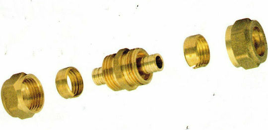 Compression Tube Fitting Brass 16mm