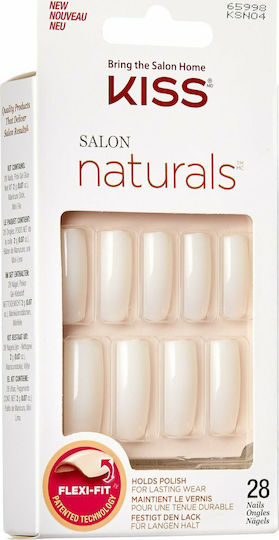 Kiss Salon Natural Go Rogue False Nail Tips in Beige Color 28 Pieces KSN04C