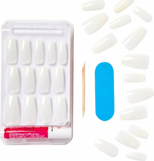 Kiss Salon Natural Walk On Air Tips Νυχιών σε Μπεζ Χρώμα 28τμχ KSN07C
