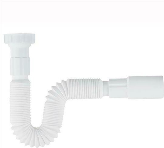 Viospiral Plastic Siphon Sink Flexible White