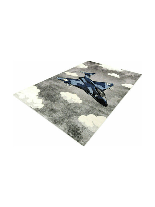 Tzikas Carpets 40114-096 Παιδικό Χαλί Σύννεφα Γκρι 160x230cm Πάχους 13mm