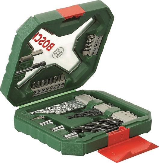Bosch X-Line Set of 34 in Casetina Drills HSS for Masonry, Metal, Wood, Glass and Tiles