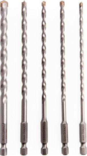 DEWALT Impact Set of 5 Drills Carbide with Hexagonal Shank for Masonry και Wood