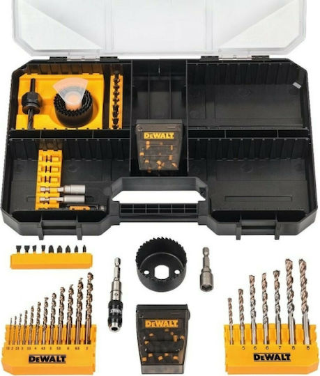 DEWALT Extreme Set of 100 Diamond Drills with Cylindrical Shank for Wood, Metal and Masonry