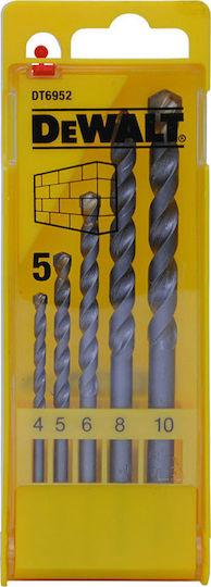 DEWALT Set of 5 Diamond Drills Carbide with Cylindrical Shank for Masonry, Glass and Tiles
