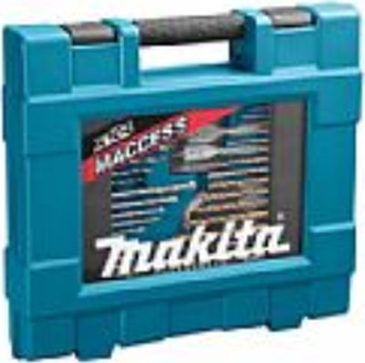 Makita Drill Bit Set of 104 Drills for Masonry, Metal and Wood