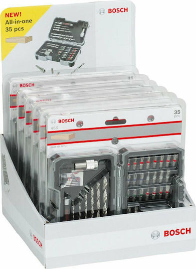 Bosch Set of 35 Drills with Hexagonal Shank for Wood