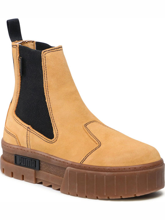 Puma Meyze Chelsea Flatforms Boots Yellow