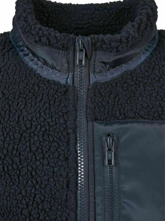 Sherpa Kids Casual Short Coat Navy Blue