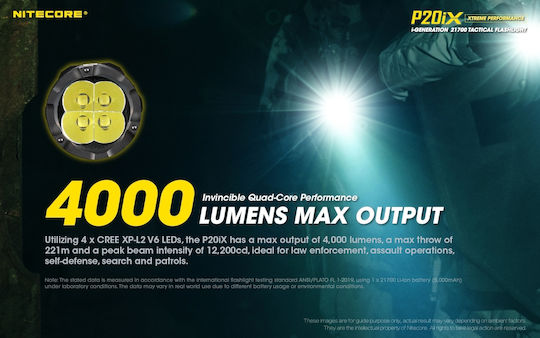 NiteCore LED IP68 с Максимална Яркост 4000лм Precise P20ix Черен