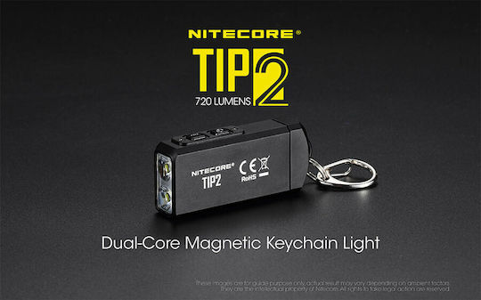 NiteCore Rechargeable Flashlight LED IP67 with Maximum Brightness 720lm TIP2 Embedded Black