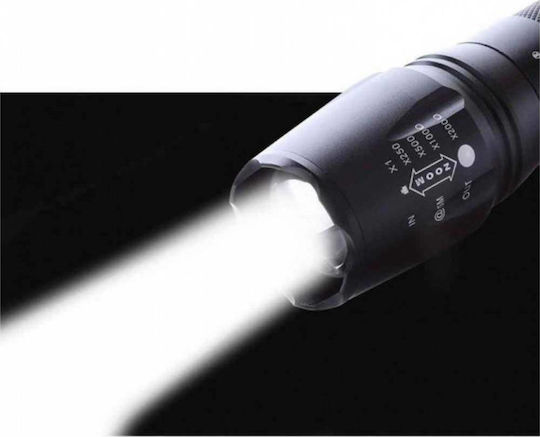 Bailong Wiederaufladbar Taschenlampe LED mit maximaler Helligkeit 100lm BL-8668 Schwarz