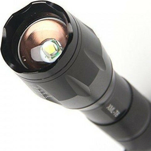 Rechargeable Flashlight LED IP68 with Maximum Brightness 1000lm Led XML T6 Black