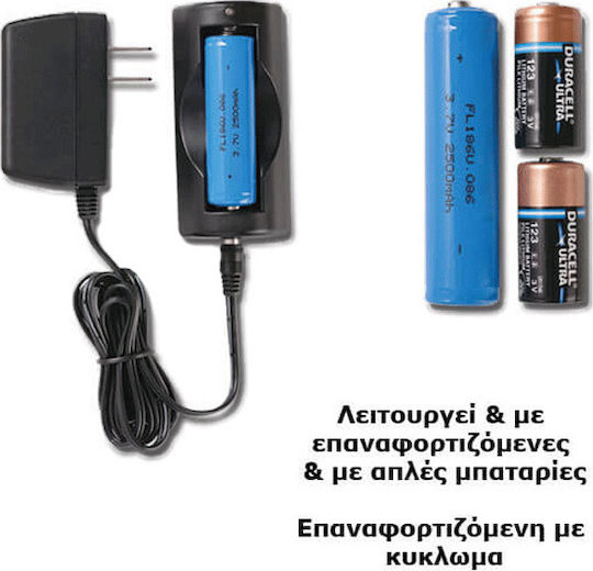 Alpin Επαναφορτιζόμενος Φακός LED IPX4 με Μέγιστη Φωτεινότητα 145lm