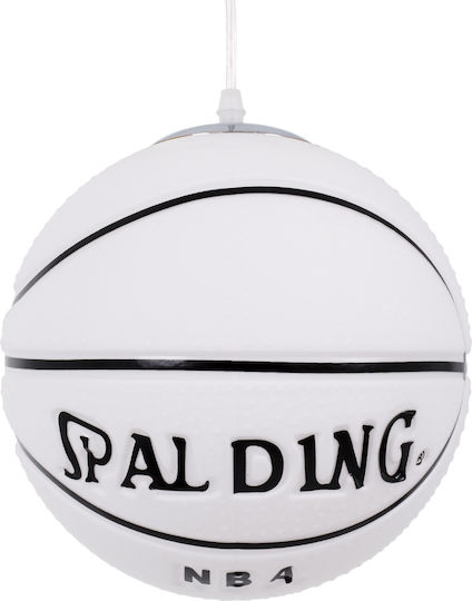 GloboStar Spalding Nba Μονόφωτο Παιδικό Φωτιστικό Κρεμαστό από Γυαλί με Υποδοχή E27 Λευκό 25x25cm