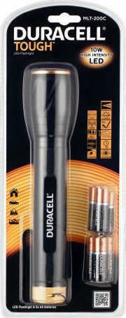 Duracell Taschenlampe LED mit maximaler Helligkeit 550lm Tough MLT-200C Schwarz