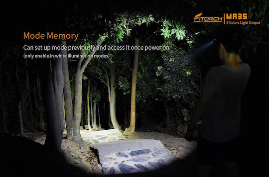 Fitorch Rechargeable Flashlight LED UV IPX8 with Maximum Brightness 1200lm MR35 2xCR123A Black