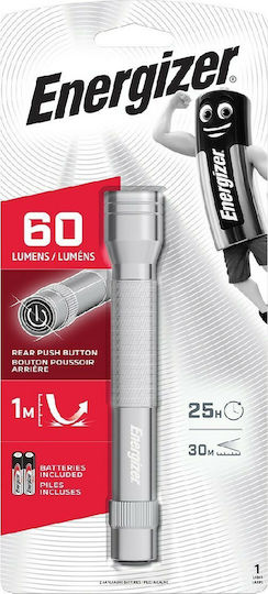 Energizer Flashlight LED IPX4 with Maximum Brightness 55lm Metal 2ΑΑ 2pcs Silver