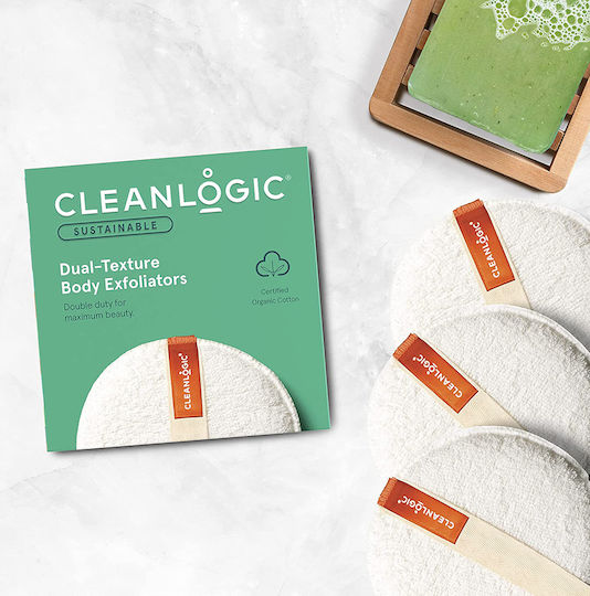 Cleanlogic Body Exfoliators Cleanlogic Sustainable Dual Texture Burete Bej 3buc