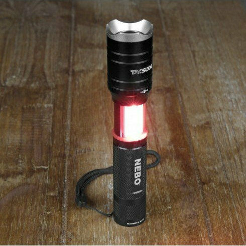 Nebo Taschenlampe LED IPX4 Doppelte Funktion mit maximaler Helligkeit 300lm Tac Slyde Schwarz