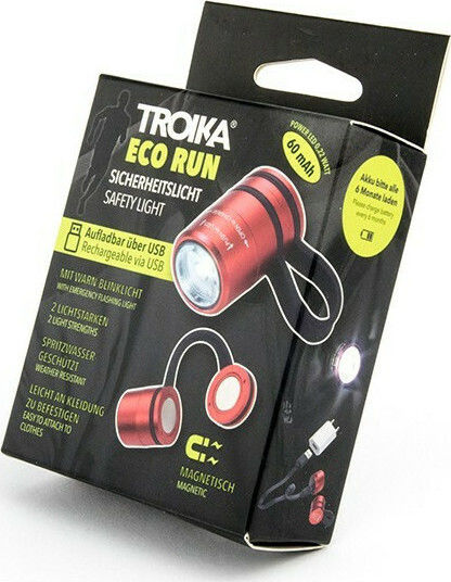 Troika Lumină de lucru și de sit, cu baterie Lanternă LED Eco Run Roșu