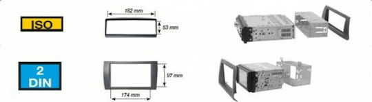 Phonocar Πρόσοψη 1 Din Μαύρη για Chrysler 300C / Aspen, Dodge Caliber / Dakota / Durango / Magnum / RAM, Jeep Commander / Compass / Grand Cherokee